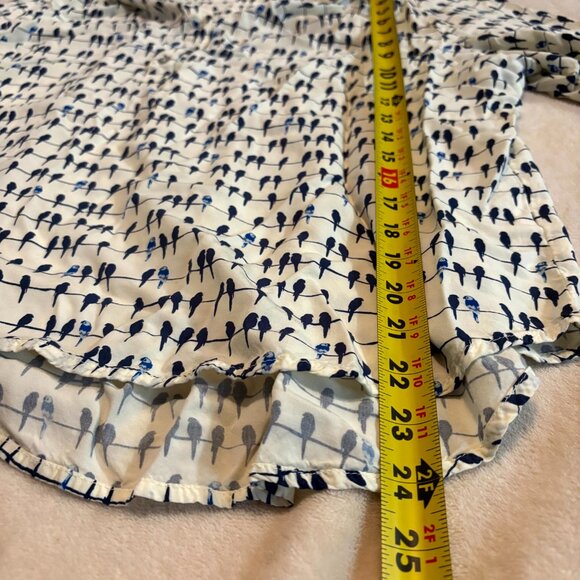 Jane & Delancey Bird Print Blouse – Women’s 2X Button Front Top - Picture 3 of 5
